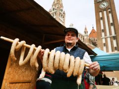 Szeged, Toros Pálinkafesztivál, böllérverseny, kolbász, süt, rendezvény, Dóm tér