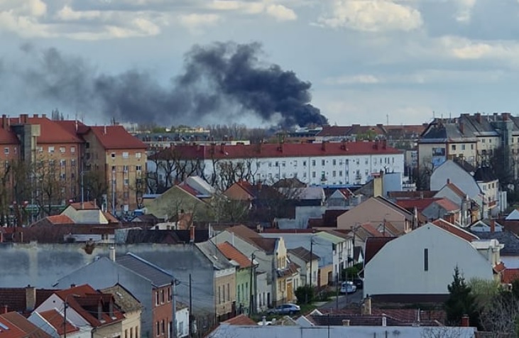 Kamion tűz Debrecen