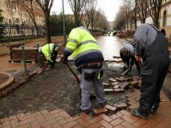 Szeged, burkolatjavítás, lezárás, Gutenberg utca, űtépítés