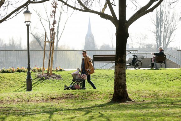 Szeged, tavasz, időjárás, február, séta, napsütés, Stefánia