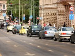 Szeged, Csonka János Technikum, iskola, autós felvonulás, ballagás, autó, motor