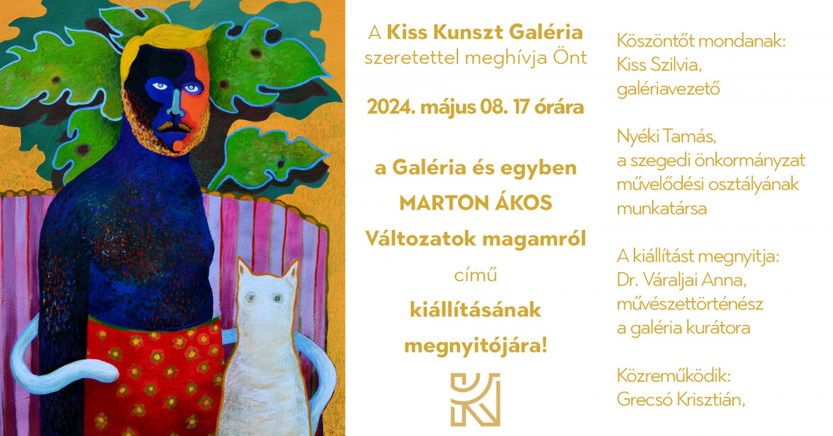 Marton Ákos képzőművész kiállításával nyit a szegedi Kiss Kunszt Galéria