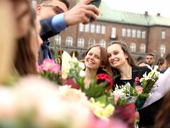 Szeged, SZTE, Szegedi Tudományegyetem, végzős, hallgatók, ballagás, Dóm tér, orvostanhallgatók