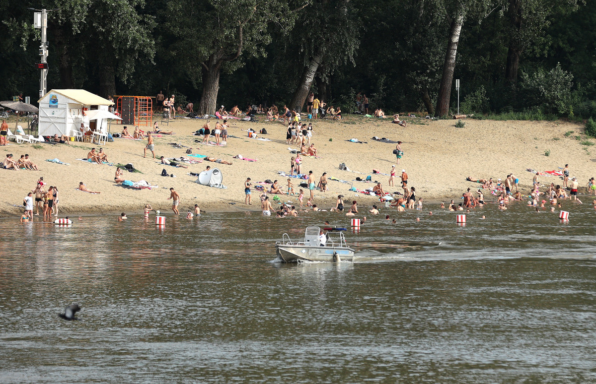 Szeged, nyár, kánikula, július, hőség, meleg, Lapos, fürdőzés, Tisza