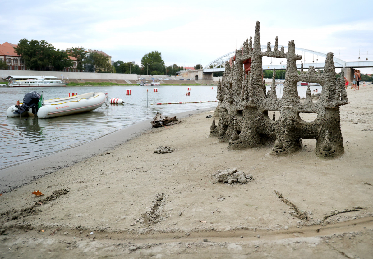 Szeged, homokkastély, homok, homokvár, Lapos, strand, szabadstrand, Tisza