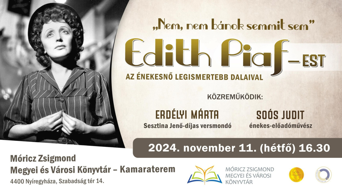 Édith Piaf est a nyíregyházi könyvtárban