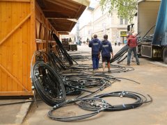 Szeged, építés, bódé, Széchenyi tér, Borfesztivál