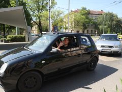 Szeged, Csonka János iskola, autós ballagás, belváros