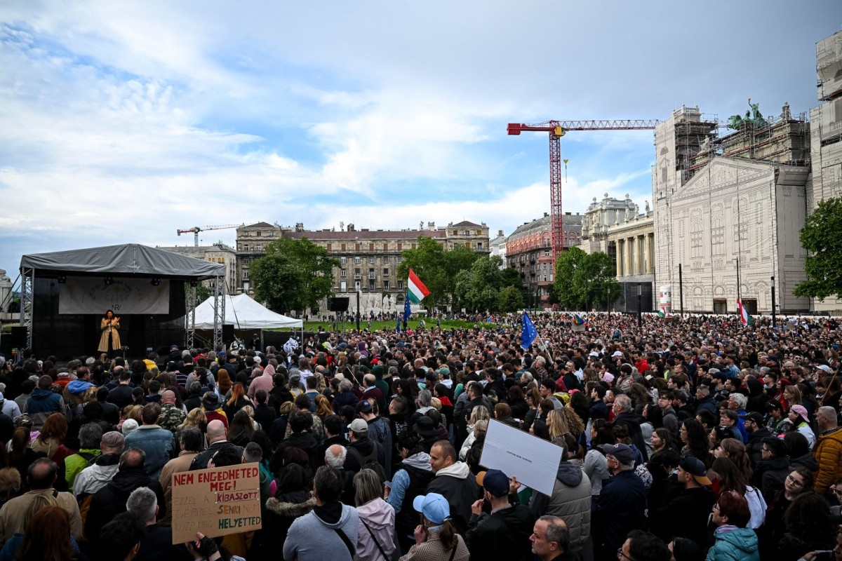 Kossth tér. Budapest. Tüntetés. Fotó: 24.hu/Szajki Bálint
