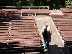 Szeged, Szegedi Szabadtéri Játékok, Újszegedi Szabadtéri, színpad, sajtóbejárás, Barnák László, Várkonyi Miklós