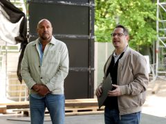 Szeged, Szegedi Szabadtéri Játékok, Újszegedi Szabadtéri, színpad, sajtóbejárás, Barnák László, Várkonyi Miklós