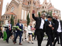 Szeged, SZTE, Orvostudományi Kar, végzős hallgatók, ballagás, Dóm tér, klinika kert