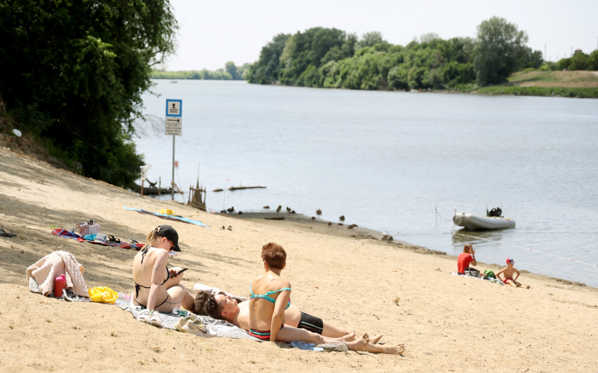 Szeged, Lapos, szabadstrand, strand, Tisza, Tisza part, nyár, kánikula, hőség, időjárás