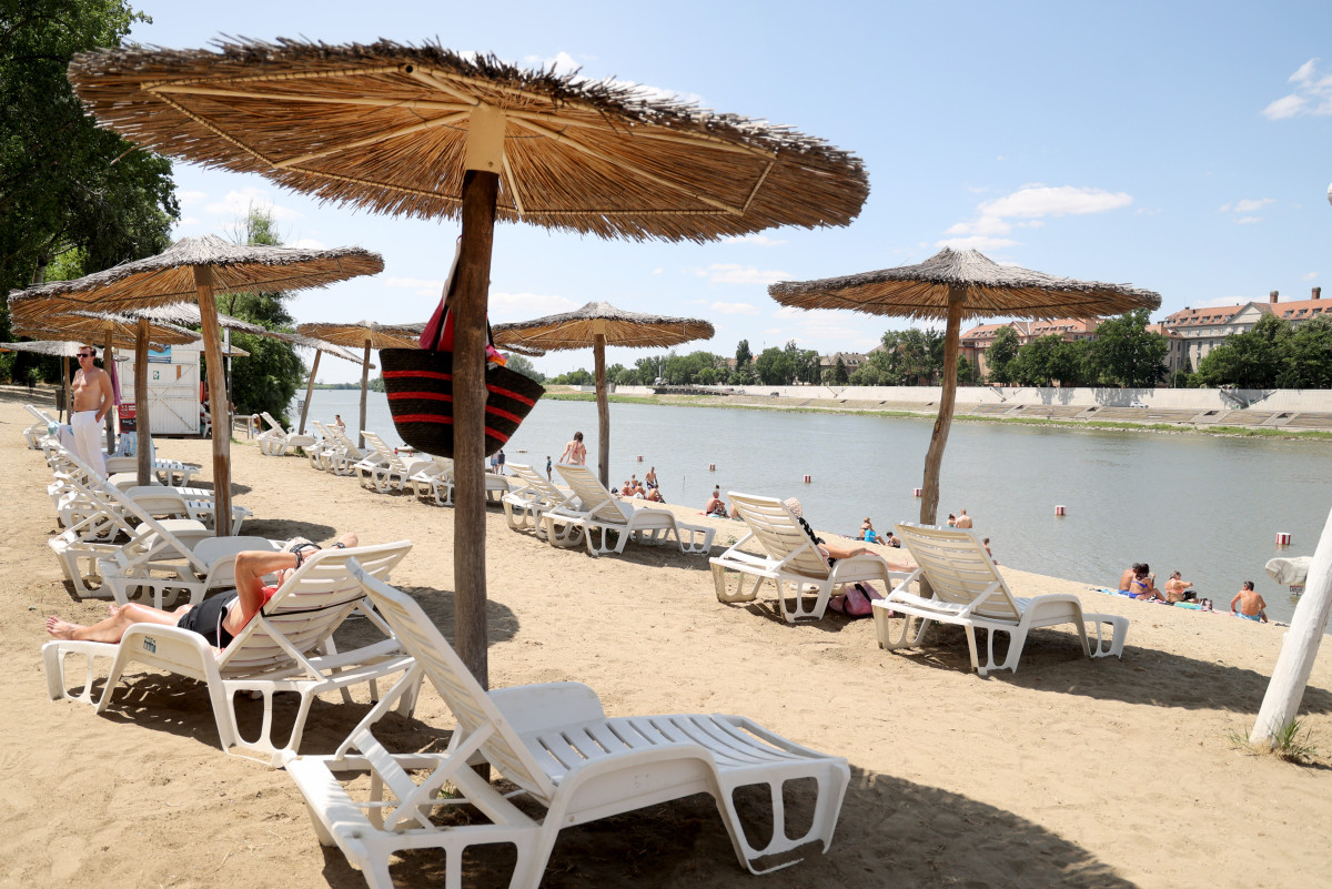 Szeged, Lapos, szabadstrand, strand, Tisza, Tisza part, nyár, kánikula, hőség, időjárás