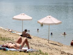 Szeged, Sárga, szabadstrand, strand, nyár, meleg, hőség, kánikula, fürdőzés, napozás, Tisza, Tisza part