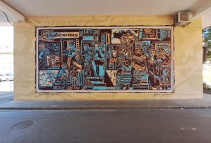 falfestmény a Batthyány utcán